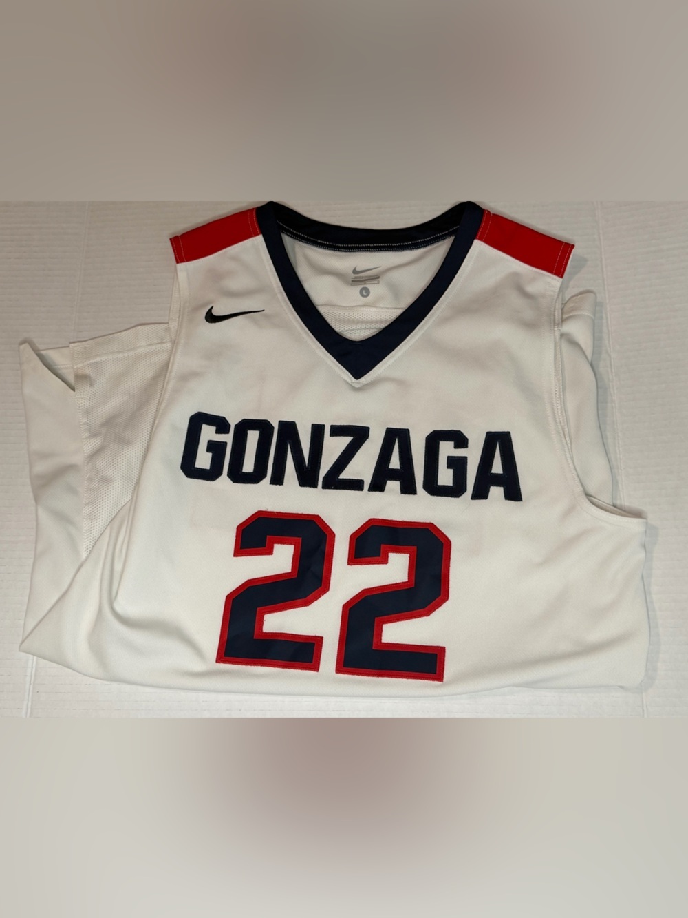 Nike Gonzaga Bulldogs #22 Basketball Jersey White Men’s Large Stitched FA16